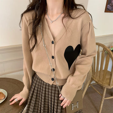 New Love Long Sleeve Slim Women Sweater Cardigan