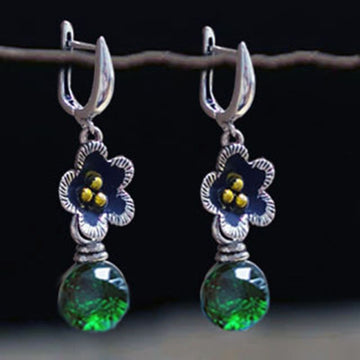 Handmade Ethnic Style Plum Long Earrings