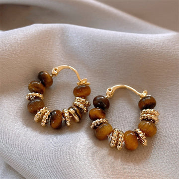 Retro Maillard Tigereye Women's Trendy Earrings