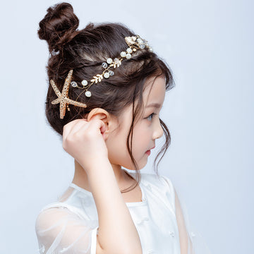 Hair Accessories Vintage Starfish Pearl Metal Barrettes