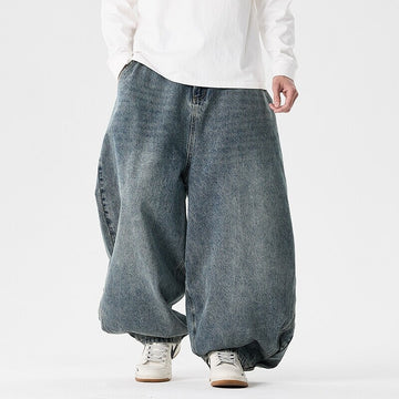 Men's Casual Jeans Plus Size Fashionable Wide Leg Pants
