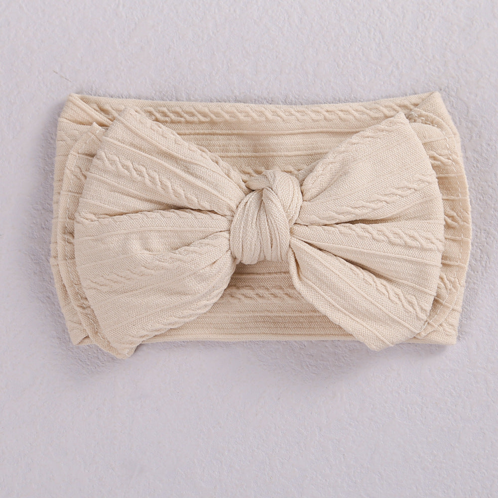 Children's Hair Accessories Jacquard Nylon Hair Band Double-layer Bow