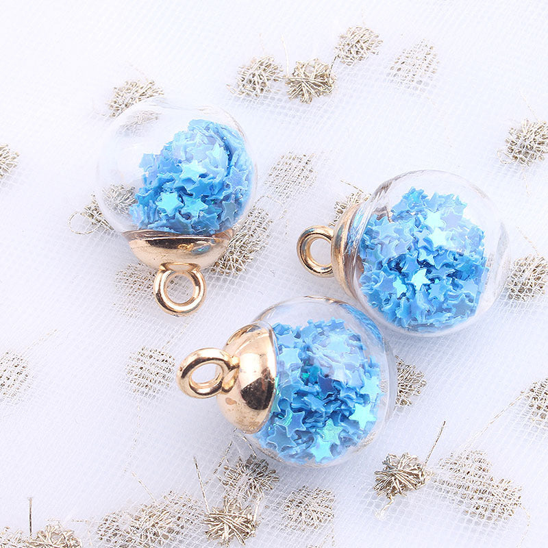 16mm Round Transparent Colored Glass Ball Ornament Accessories Handmade Material