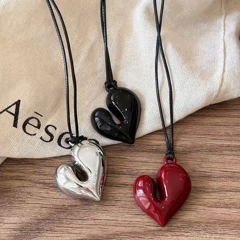 Love Necklace Women's High-grade Black Rope Halter Sweater Chain Adjustable Accessories