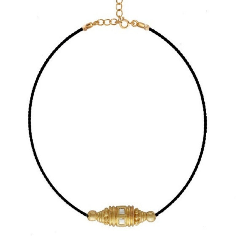 Beautiful Bohemian Black Rope Turquoise Necklace