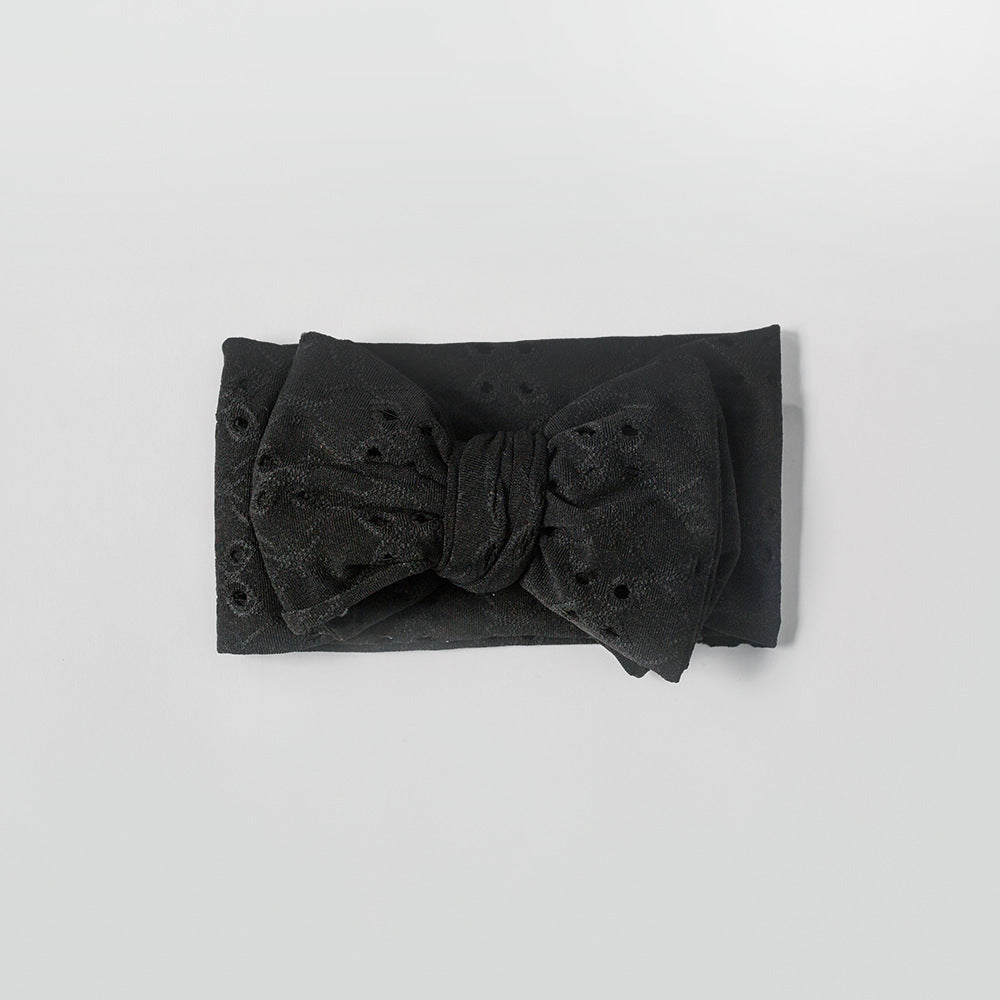 Embroidered Hollow Bow Hair Band Adjustable Children's Hair Accessories