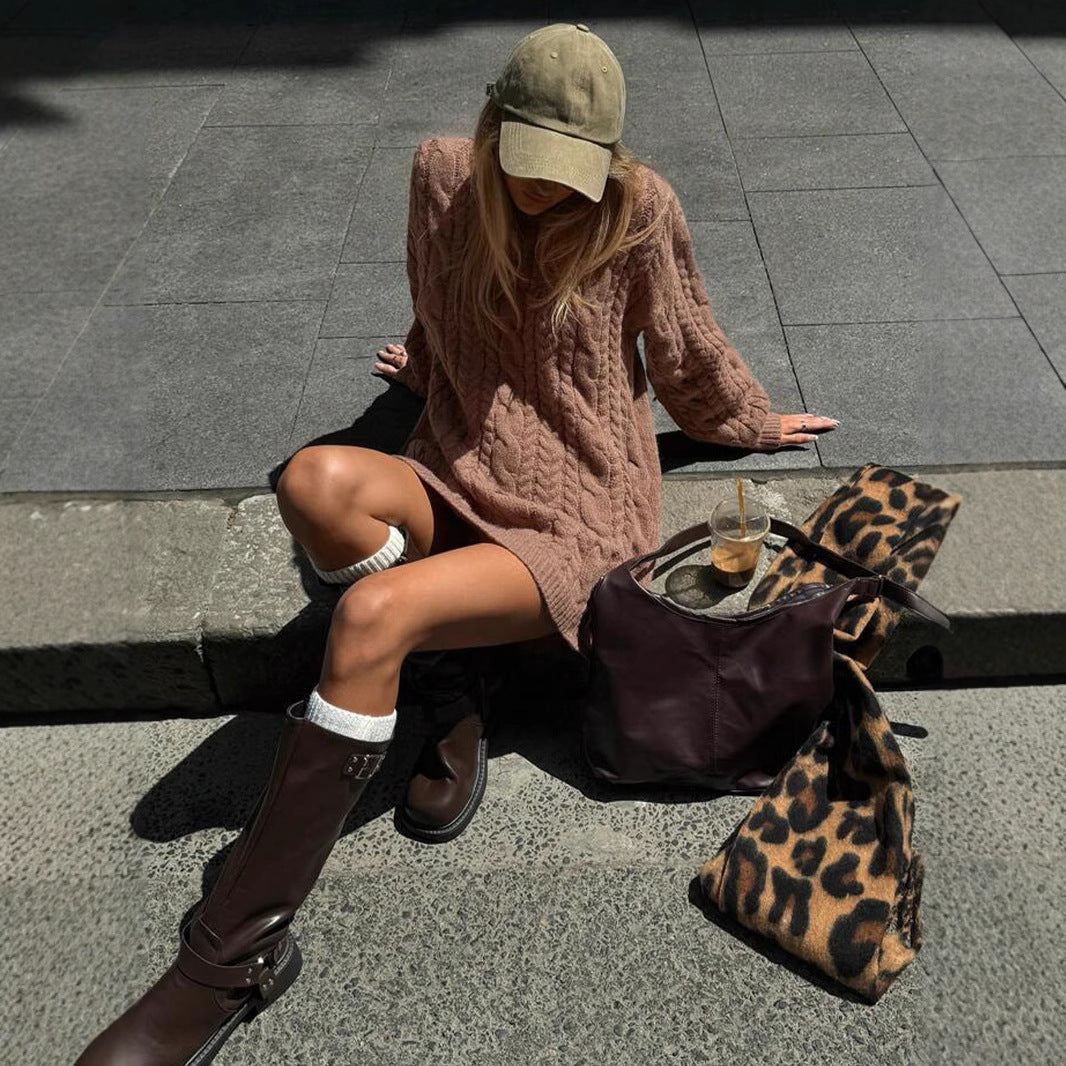 Women's Fashion New Round Neck Pullover Sweater