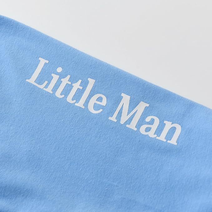 New Children's Summer Clothing Letter Printing Blue And White