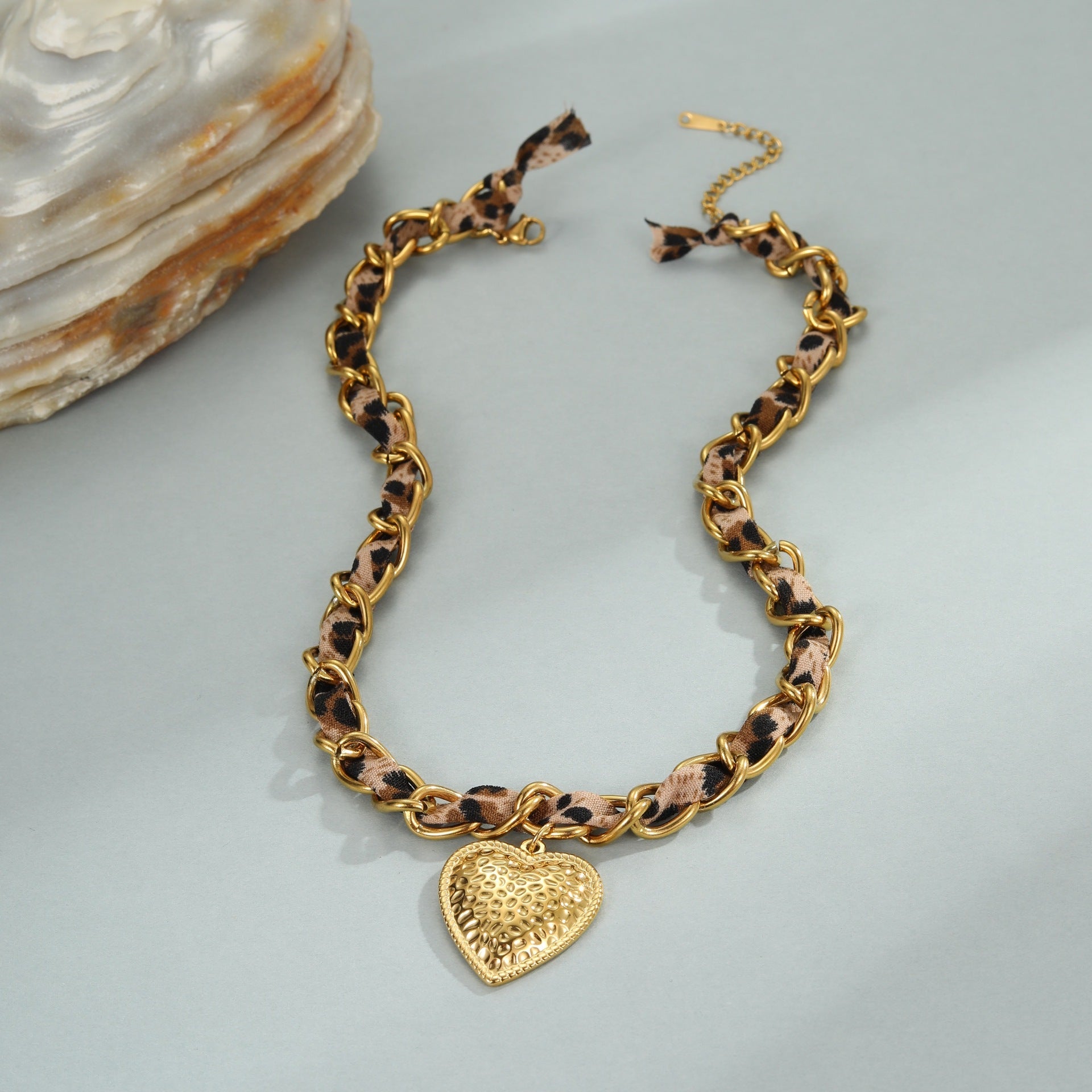 Leopard Love Pendant Stainless Steel Necklace