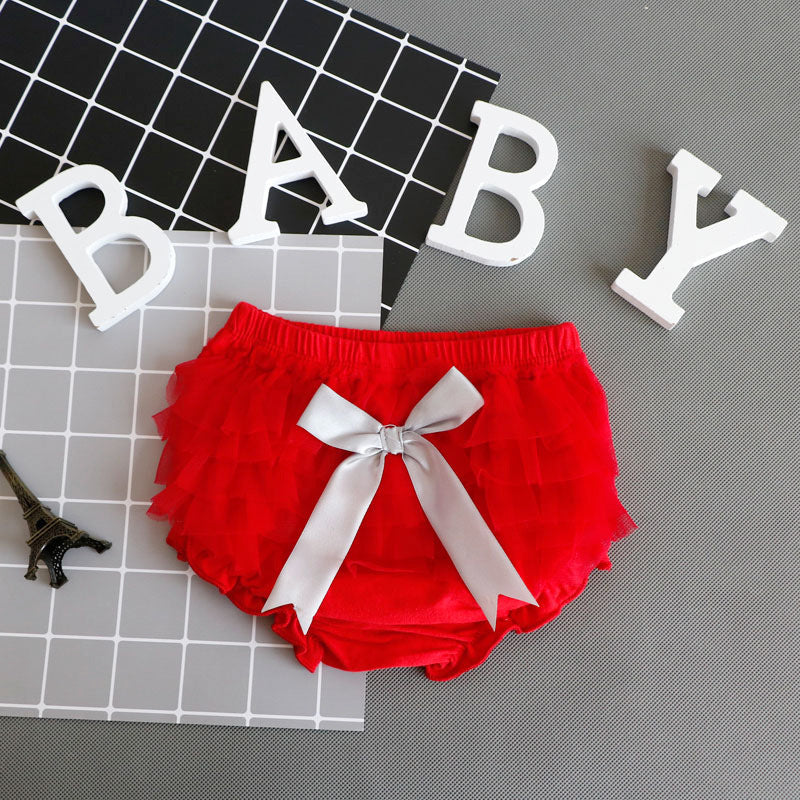 Bow Mesh Cute Shorts Infant Korean Children's Clothing