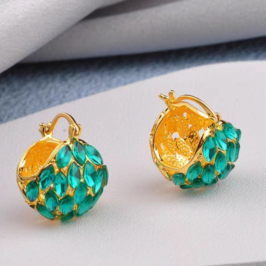 New Trendy Temperament Wild High-grade Light Luxury Zircon Cabas Earrings
