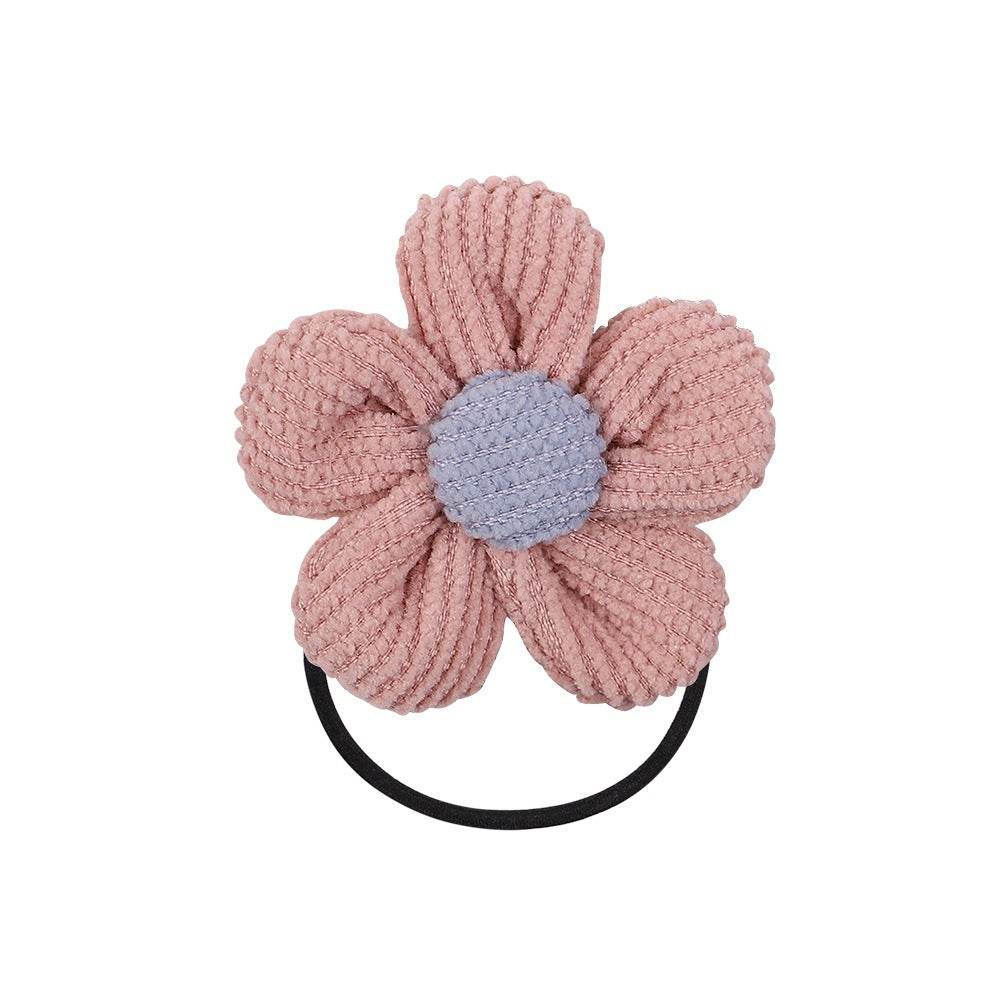 Cute Children Color Flower Rope Student Hair Band Hair Rope Hair Accessories