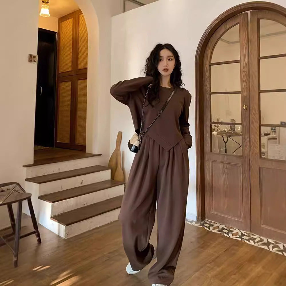 Women's Solid Color Casual American Loose Sports Suit