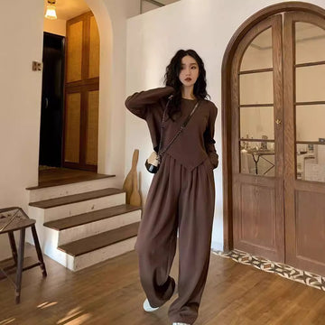 Women's Solid Color Casual American Loose Sports Suit