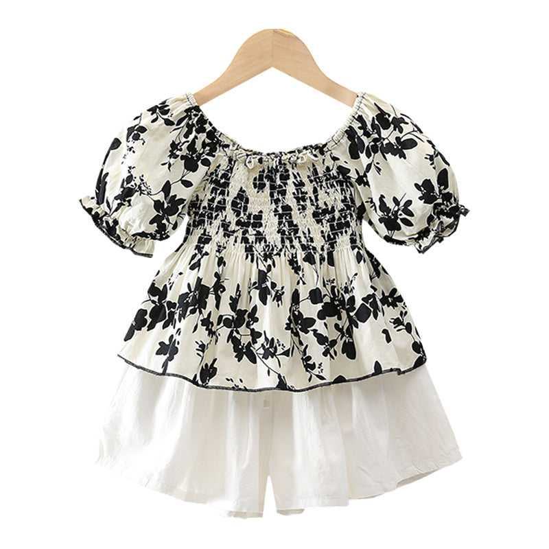 Girls Summer Suit Baby 1 6 Years Old 2 Children 3 Small Children's Clothing Western Fashion Girl