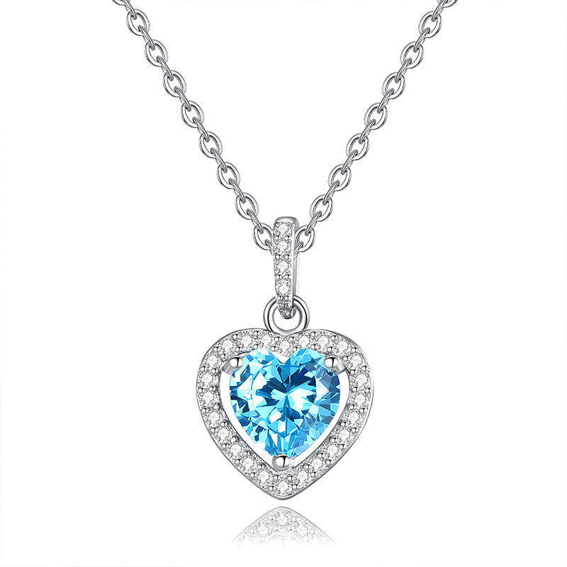 Natural Colored Gems Amethyst Sterling Silver S925 Necklace For Women