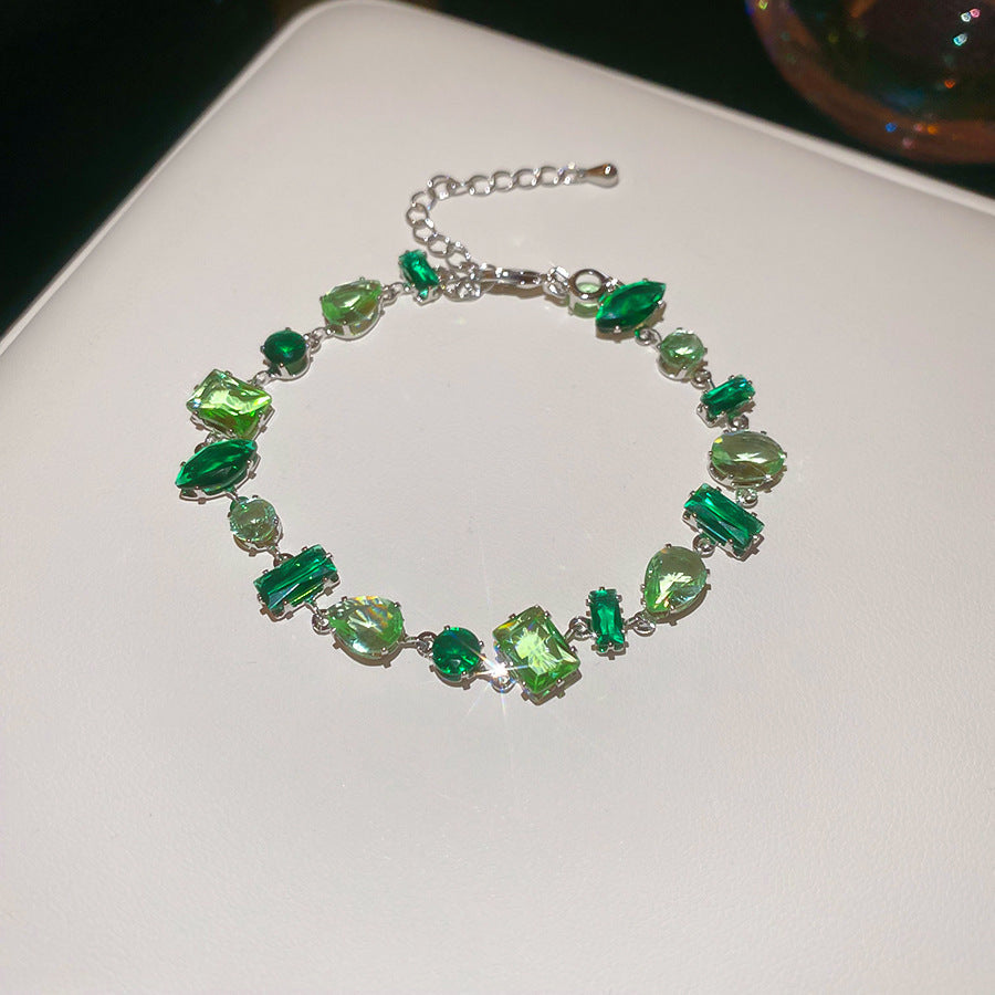 Irregular Geometric Zircon Drop-shaped Bracelet