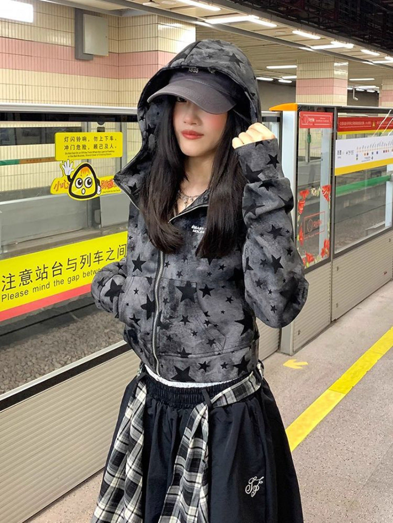 Women's Hot Girl Short Hood Top Loose