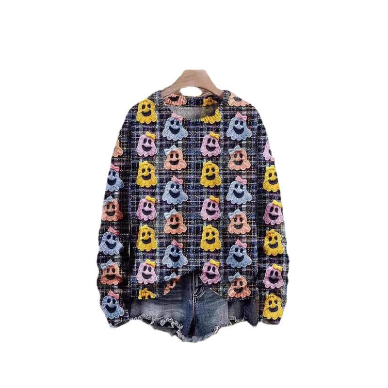 Digital Printing Fashion Round Neck Women's Sweater