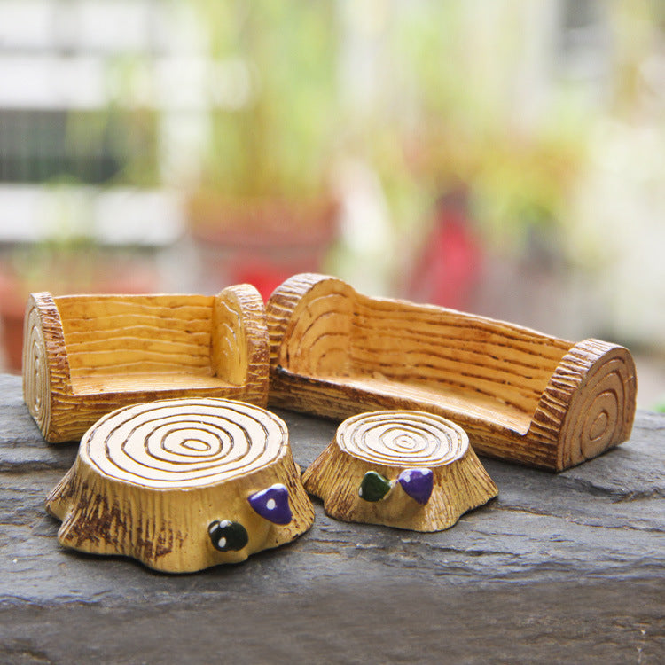 Resin Mushroom Size Stump Landscape Accessories