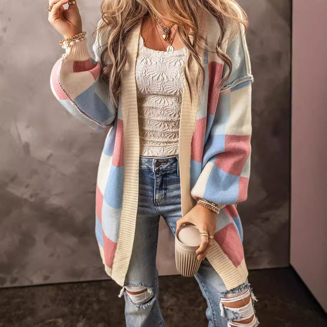 Women's Long European And American Lazy Casual Style Contrast Color