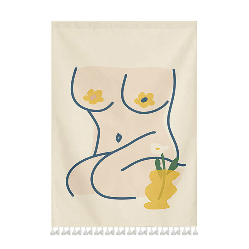 Cartoon Print Cabinet Curtains With Tassels Wardrobe Clothes Home Decor