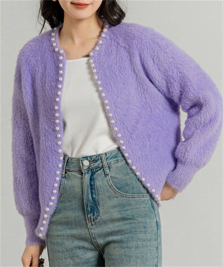 Autumn And Winter Mink-like Knitted Women's Clothing Loose And Lazy Style