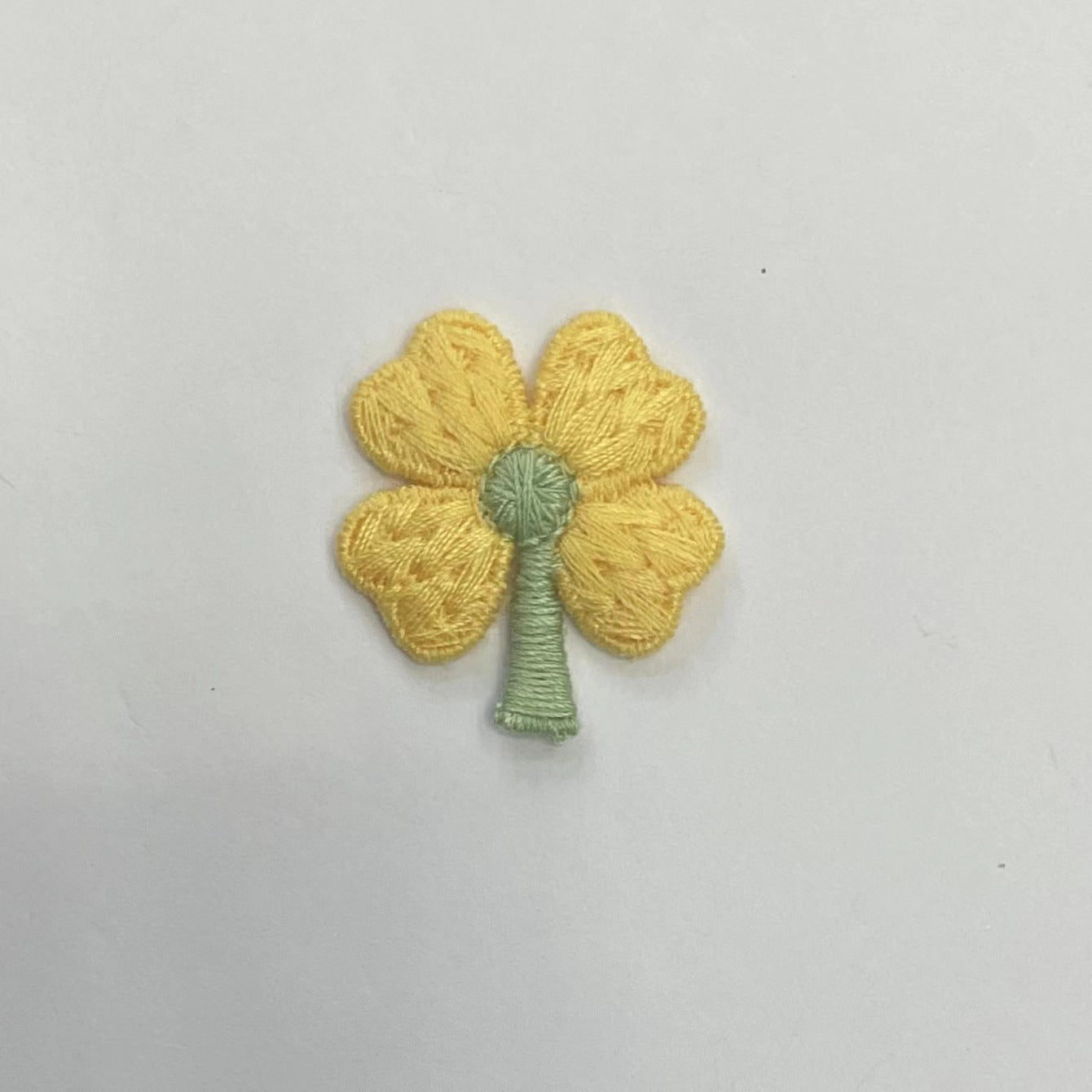 Four-Leaf Clover Embroidery Woven Small Flower Patch Cloth Sticker Accessories