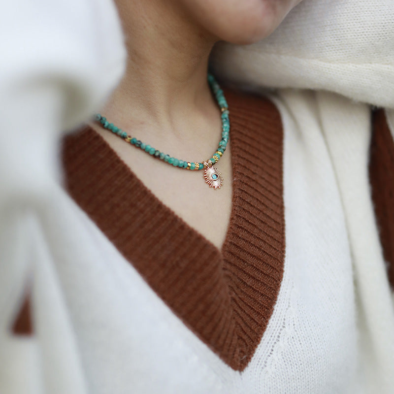 Affordable Luxury Fashion Simple Natural Stone Pendant Necklace Jewelry