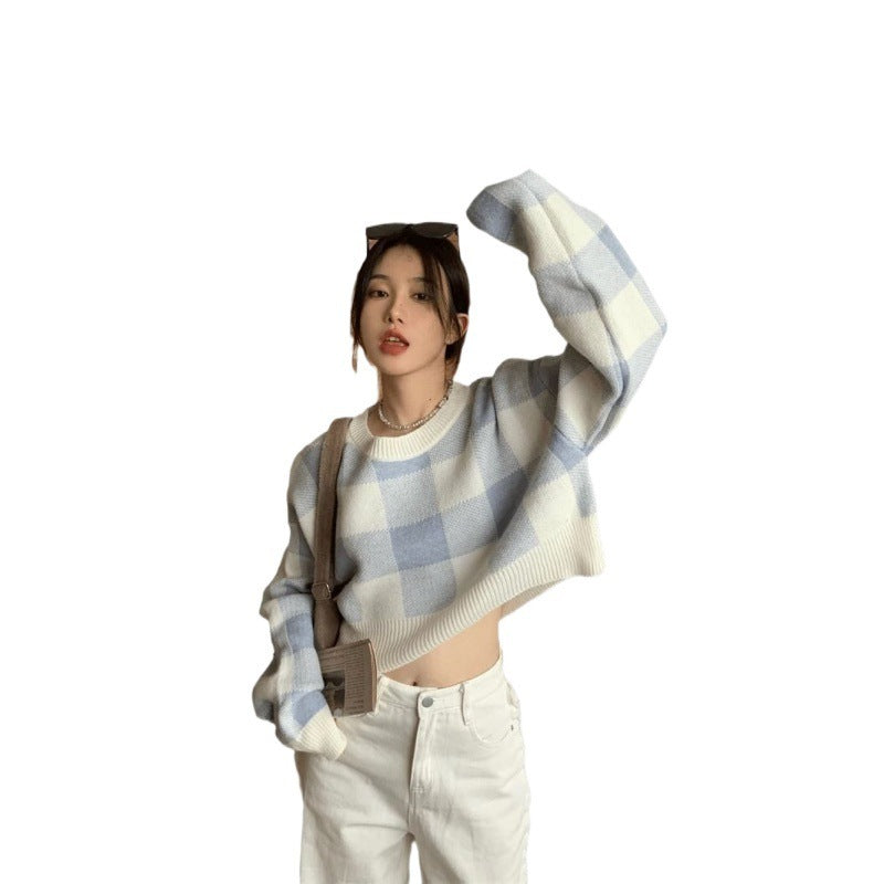 Women's Sweet Leisure Versatile Lattice Short Sweater