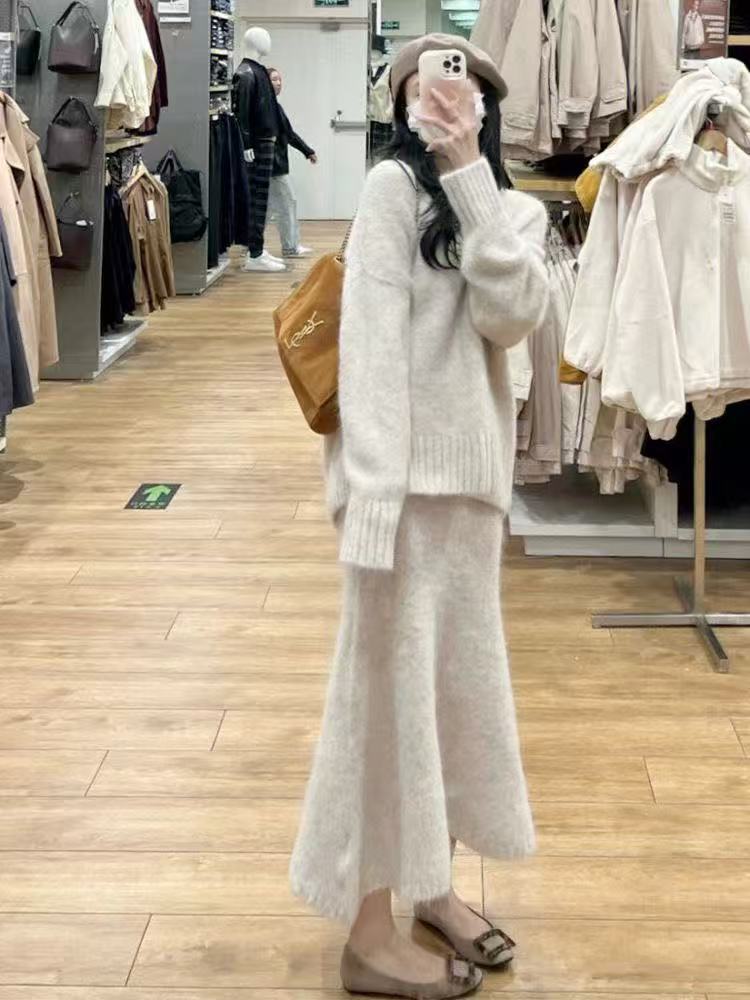 Women's Korean-style Lazy Sweater Suit Skirt