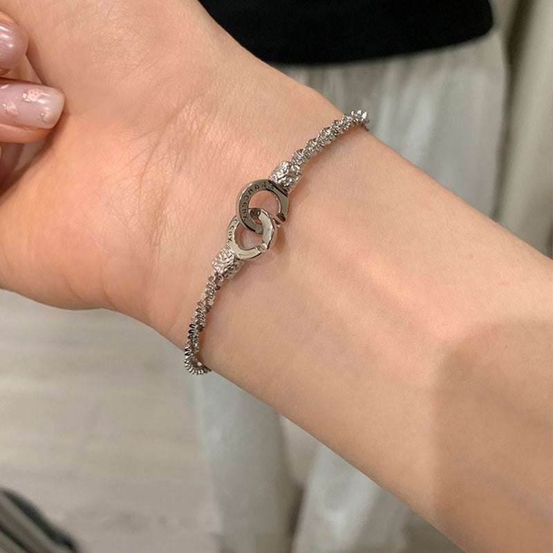 Unique Design Double Ring Lock Bracelet Refined Personalized All-matching