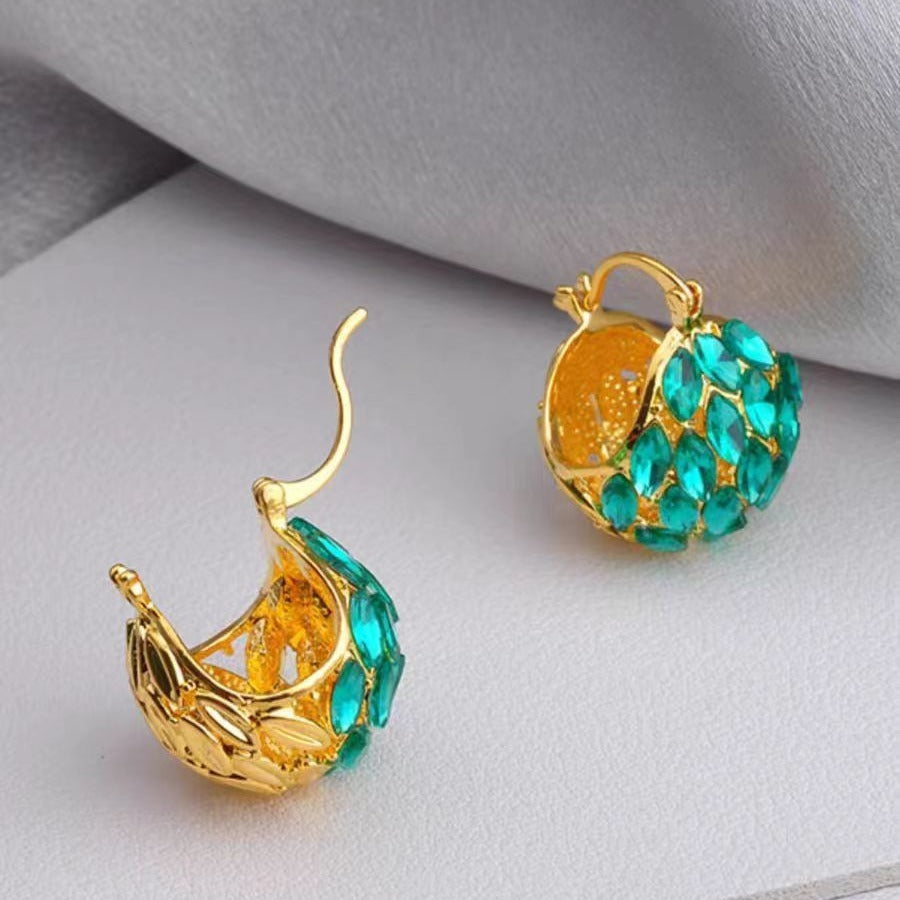 New Trendy Temperament Wild High-grade Light Luxury Zircon Cabas Earrings