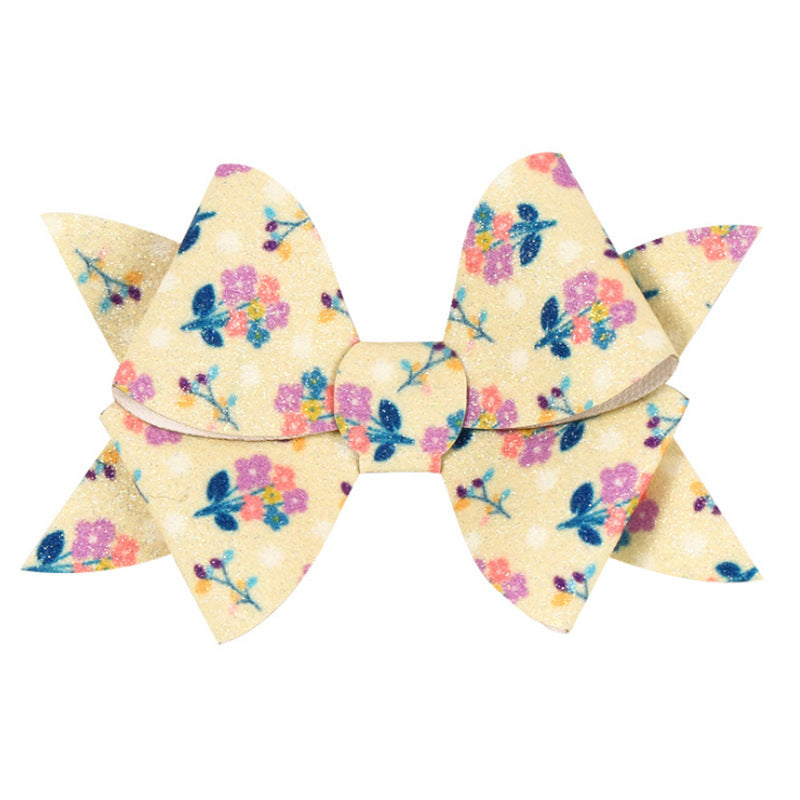 Children's Hair Accessories Windmill Bow Hairpin Sequins Glitter Baby