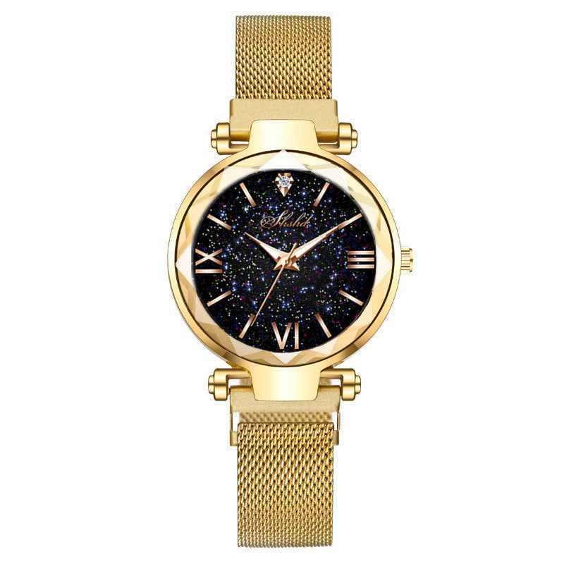Starry Quartz Watch Lazy Magnet Strap
