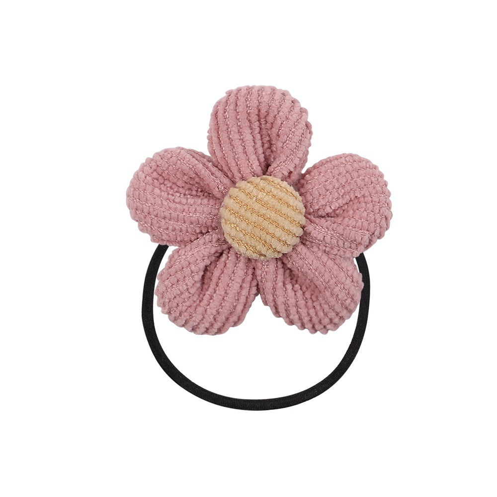 Cute Children Color Flower Rope Student Hair Band Hair Rope Hair Accessories
