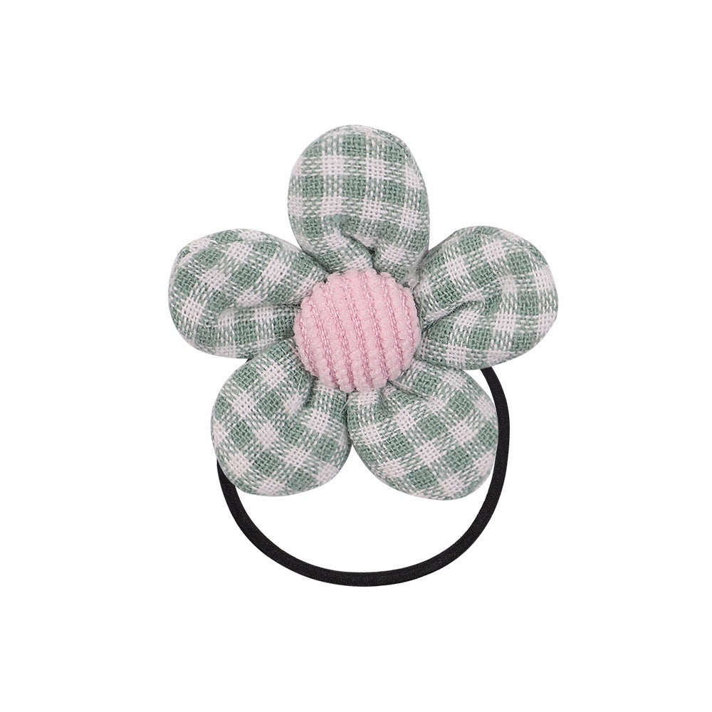 Cute Children Color Flower Rope Student Hair Band Hair Rope Hair Accessories