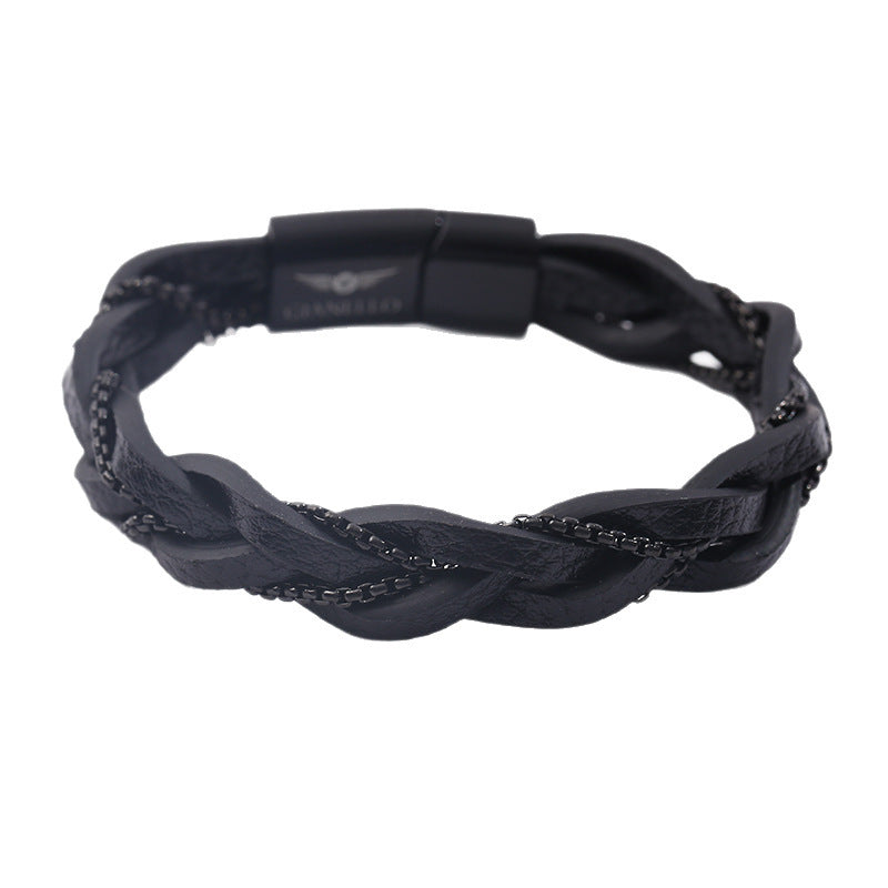 Cattle Unisex Style Hand-woven Men's Leather Bracelet