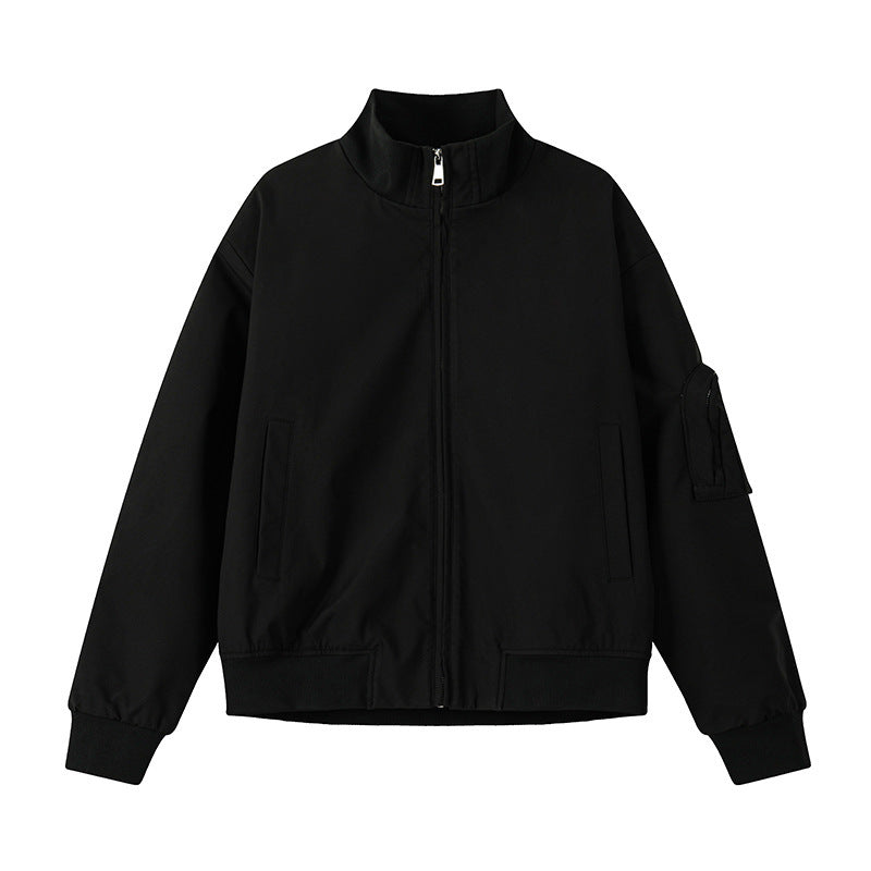 Men's Large Size Multi-pocket Short Flight Jacket