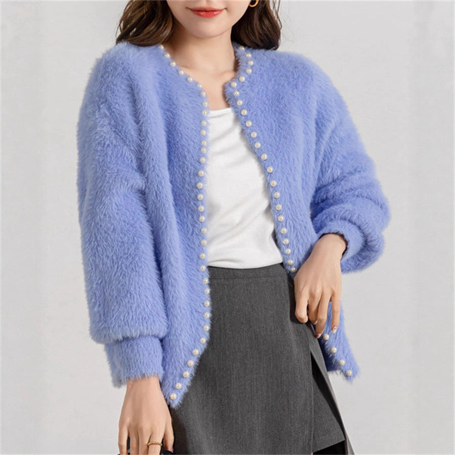Autumn And Winter Mink-like Knitted Women's Clothing Loose And Lazy Style