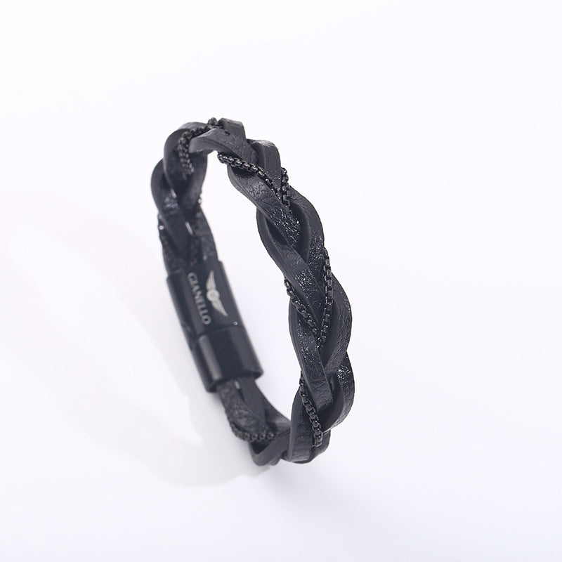 Cattle Unisex Style Hand-woven Men's Leather Bracelet