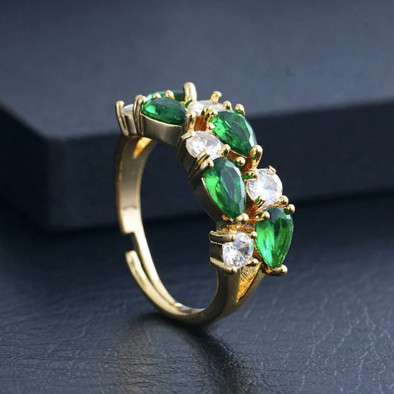 Elegant Bohemian Zircon Ring For Women Street Shooting Jewelry
