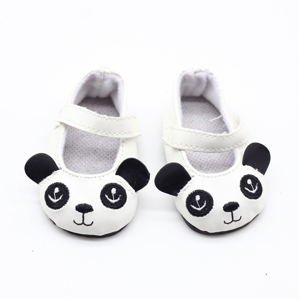 Doll Dress-up Shoes Cute Cartoon Panda Princess Shoes 18-inch Doll Accessories