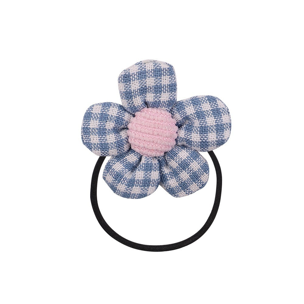 Cute Children Color Flower Rope Student Hair Band Hair Rope Hair Accessories
