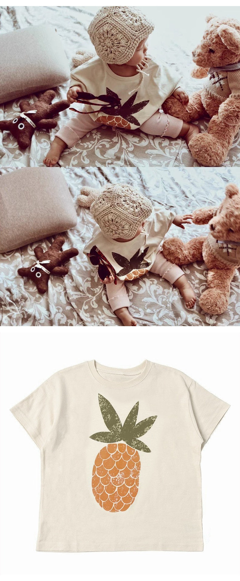 Summer Cotton Fruit Printed Clothing Short Sleeve