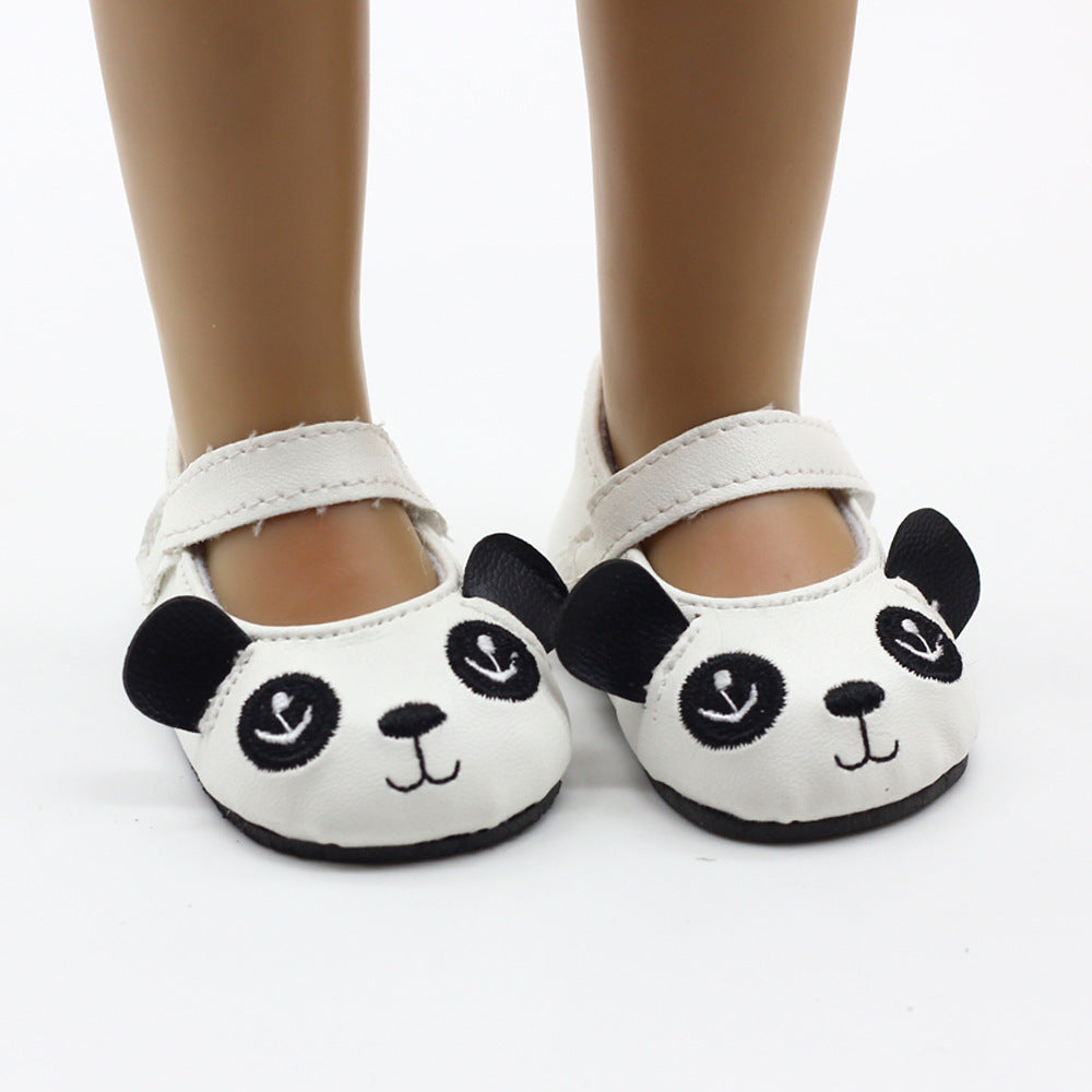 Doll Dress-up Shoes Cute Cartoon Panda Princess Shoes 18-inch Doll Accessories