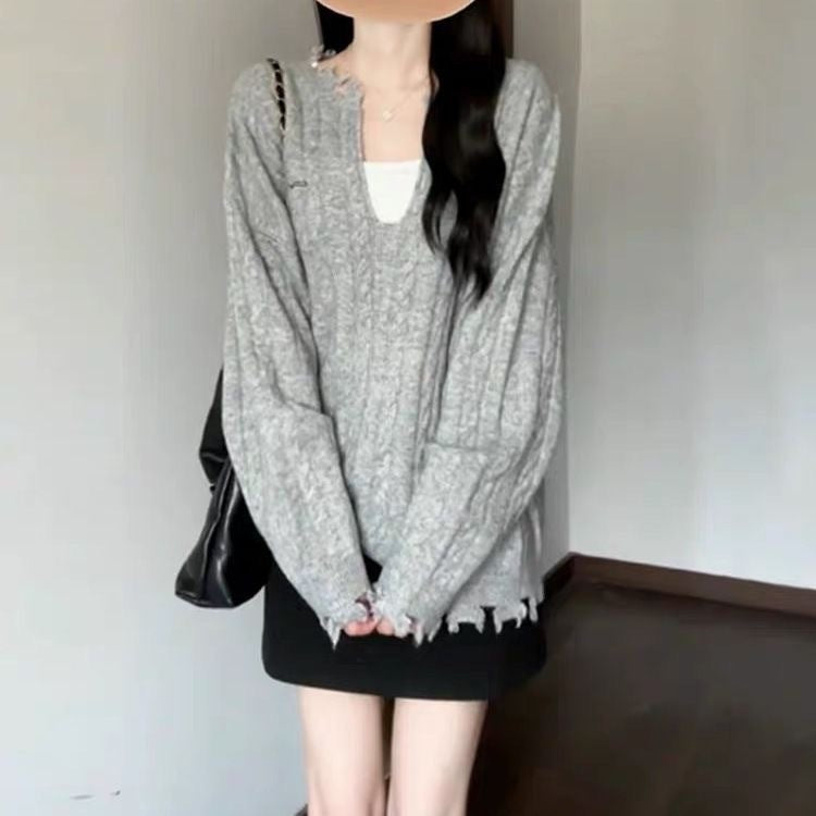 Korean Style Loose And Idle Knitwear Top