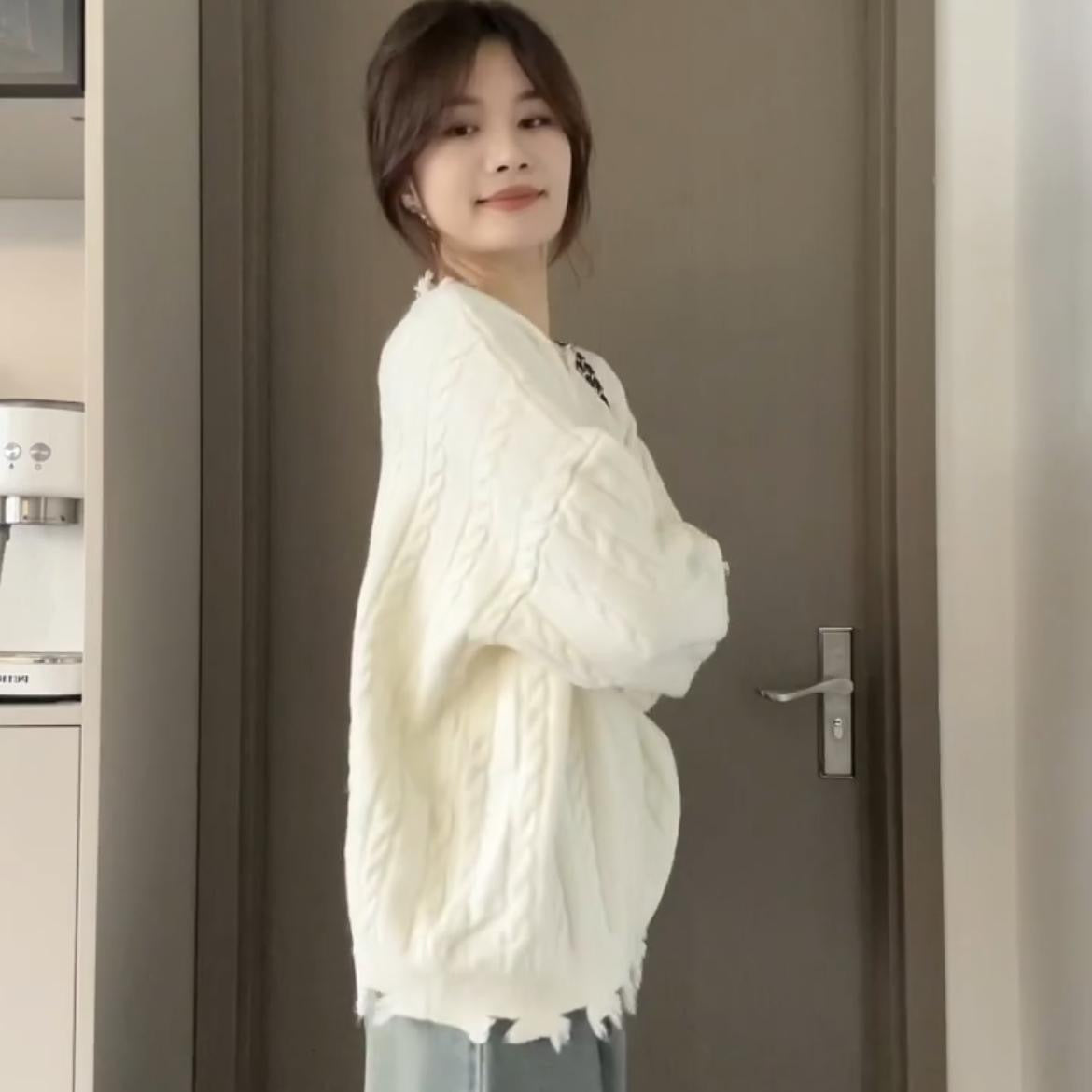 Korean Style Loose And Idle Knitwear Top