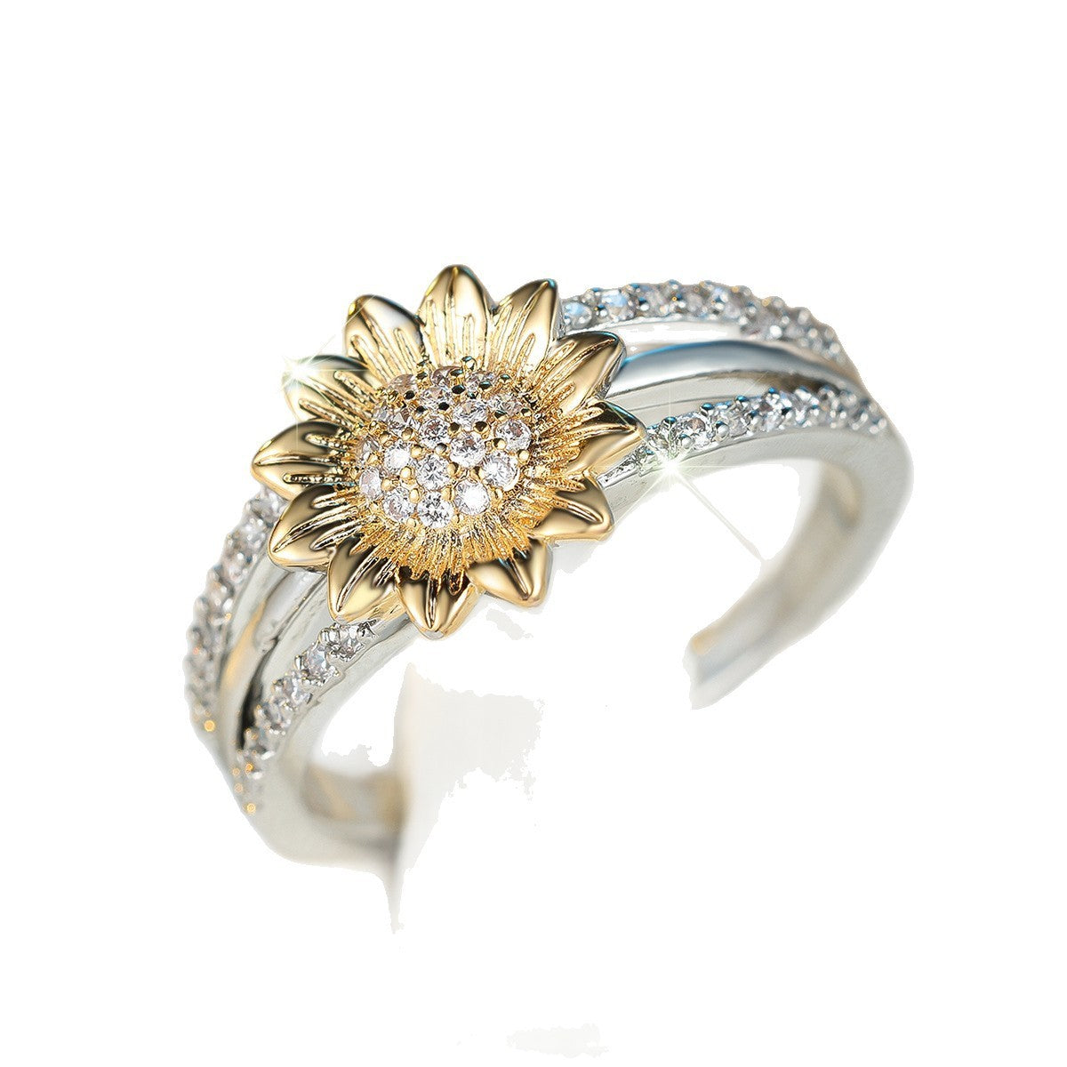Sunflower Full Diamond Fashion Ring For Women