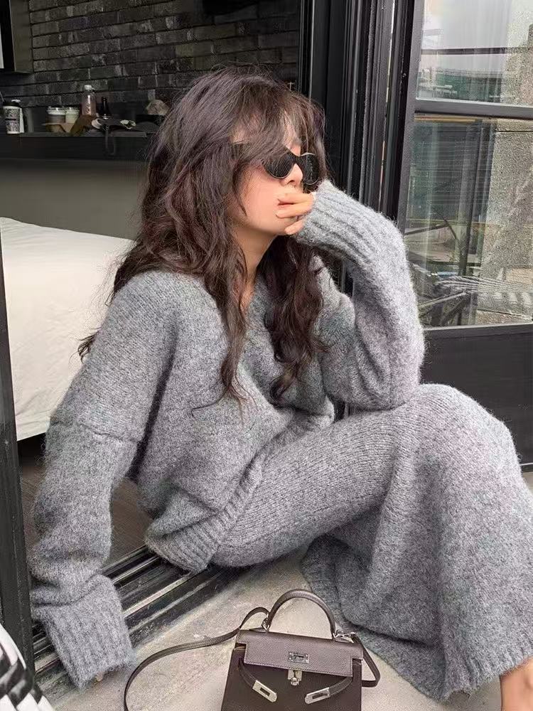 Women's Korean-style Lazy Sweater Suit Skirt
